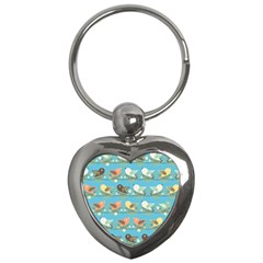 Assorted Birds Pattern Key Chains (heart)  by linceazul