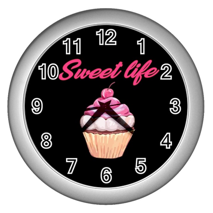 Sweet life Wall Clocks (Silver) 