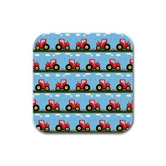 Toy Tractor Pattern Rubber Square Coaster (4 Pack) 