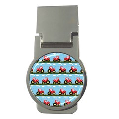 Toy Tractor Pattern Money Clips (round) 