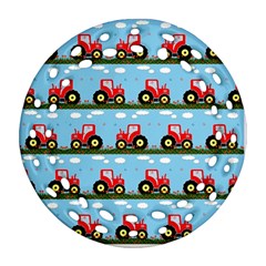 Toy Tractor Pattern Ornament (round Filigree)