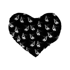 Cat Pattern Standard 16  Premium Flano Heart Shape Cushions