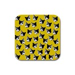 Cat pattern Rubber Square Coaster (4 pack)  Front