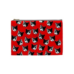 Cat Pattern Cosmetic Bag (medium)  by Valentinaart