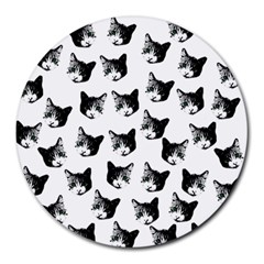 Cat Pattern Round Mousepads by Valentinaart