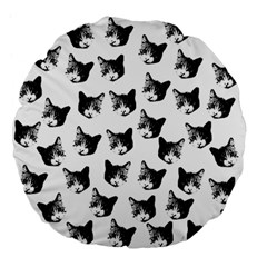 Cat Pattern Large 18  Premium Flano Round Cushions by Valentinaart