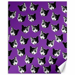 Cat Pattern Canvas 11  X 14   by Valentinaart