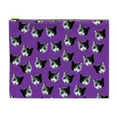 Cat Pattern Cosmetic Bag (xl) by Valentinaart