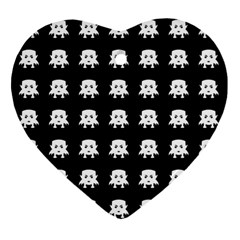 Emoji Baby Vampires Pattern Heart Ornament (two Sides) by dflcprints