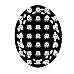 Emoji Baby Vampires Pattern Ornament (Oval Filigree) Front