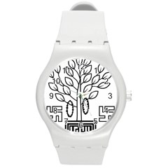 Seal of Indian State of Bihar Round Plastic Sport Watch (M)