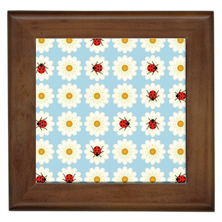 Ladybugs Pattern Framed Tiles