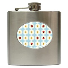 Ladybugs Pattern Hip Flask (6 Oz) by linceazul