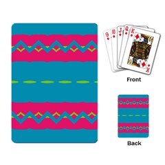 Blue Green Chains        Playing Cards Single Design by LalyLauraFLM