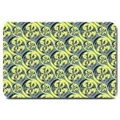 Black And Yellow Pattern Large Doormat  by linceazul