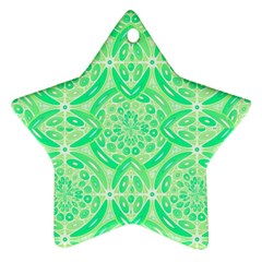 Kiwi Green Geometric Ornament (star) by linceazul