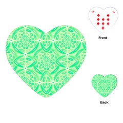 Kiwi Green Geometric Playing Cards (heart)  by linceazul