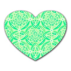 Kiwi Green Geometric Heart Mousepads