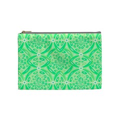 Kiwi Green Geometric Cosmetic Bag (medium)  by linceazul