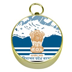 Seal Of Indian Sate Of Himachal Pradesh Gold Compasses by abbeyz71