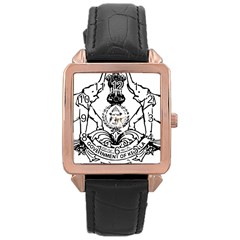 Seal Of Indian State Of Kerala  Rose Gold Leather Watch  by abbeyz71