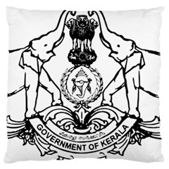 Seal Of Indian State Of Kerala  Large Flano Cushion Case (one Side) by abbeyz71