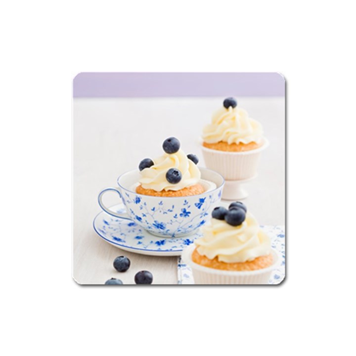 Blueberry cupcakes Square Magnet