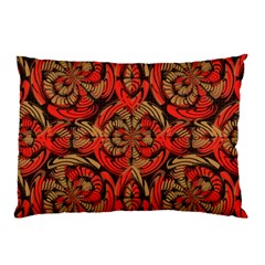 Red And Brown Pattern Pillow Case by linceazul