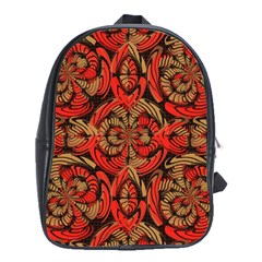 Red And Brown Pattern School Bags (xl)  by linceazul