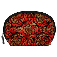 Red And Brown Pattern Accessory Pouches (large)  by linceazul