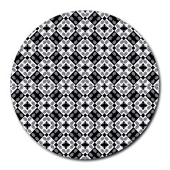 Geometric Modern Baroque Pattern Round Mousepads by dflcprints