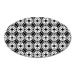 Geometric Modern Baroque Pattern Oval Magnet by dflcprints