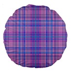 Plaid design Large 18  Premium Round Cushions Back