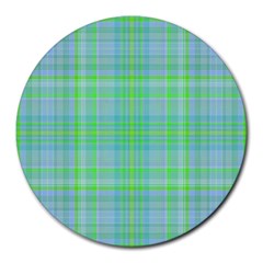 Plaid design Round Mousepads