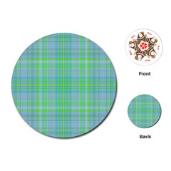 Plaid design Playing Cards (Round) 