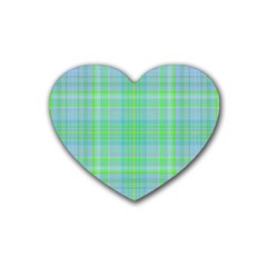 Plaid design Rubber Coaster (Heart) 