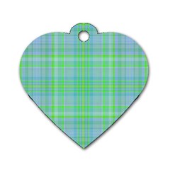 Plaid design Dog Tag Heart (One Side)