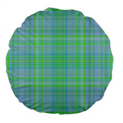 Plaid design Large 18  Premium Flano Round Cushions