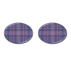 Plaid Design Cufflinks (oval)