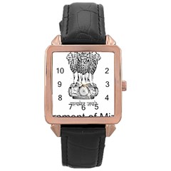 Seal Of Indian State Of Mizoram Rose Gold Leather Watch  by abbeyz71