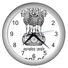 Seal Of Indian State Of Mizoram Wall Clocks (silver)  by abbeyz71