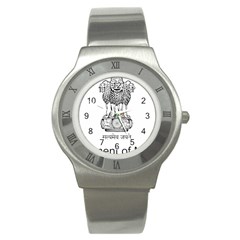 Seal Of Indian State Of Mizoram Stainless Steel Watch by abbeyz71