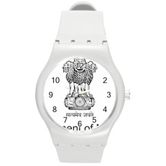 Seal Of Indian State Of Mizoram Round Plastic Sport Watch (m) by abbeyz71