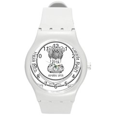 Seal Of Indian State Of Punjab Round Plastic Sport Watch (m) by abbeyz71