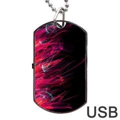 Fire Dog Tag Usb Flash (one Side) by Valentinaart