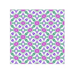 Multicolor Ornate Check Small Satin Scarf (square)