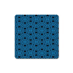 Triangle Knot Blue And Black Fabric Square Magnet