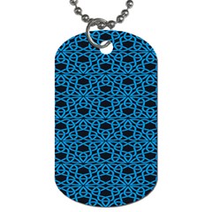 Triangle Knot Blue And Black Fabric Dog Tag (Two Sides)