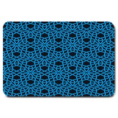 Triangle Knot Blue And Black Fabric Large Doormat 