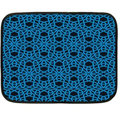 Triangle Knot Blue And Black Fabric Double Sided Fleece Blanket (Mini) 